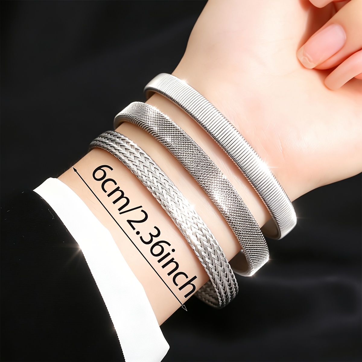 Women's Stainless Steel Vintage Open Bangle Bracelet